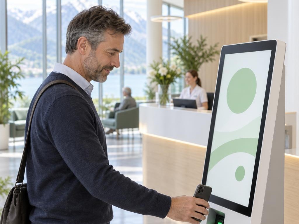 Self-Check-in Terminal in der Lobby